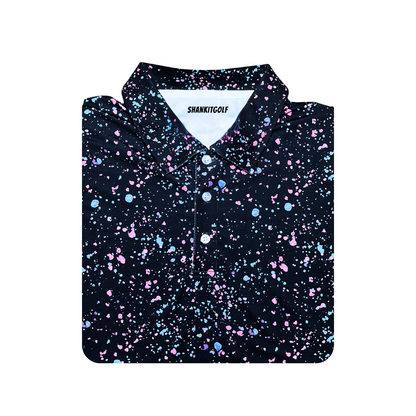 Paint Splatter Polo Black - The Golf Guys Online