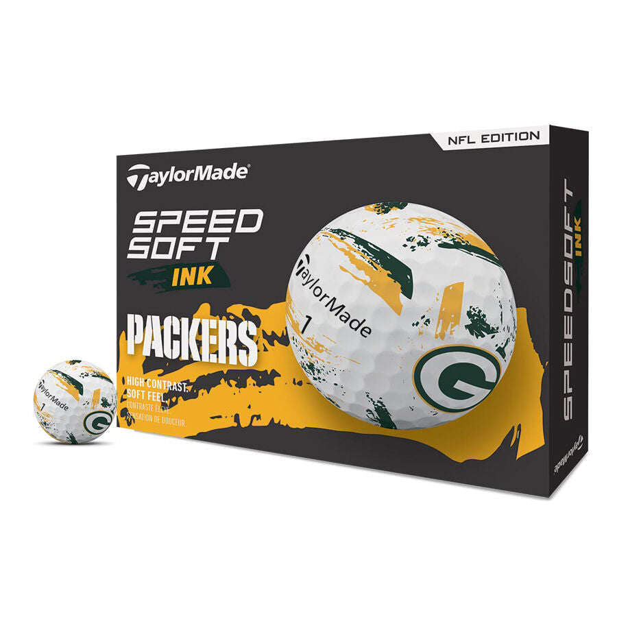 TaylorMade Speed Soft Ink NFL Packers Golf Balls - The Golf Guys Online