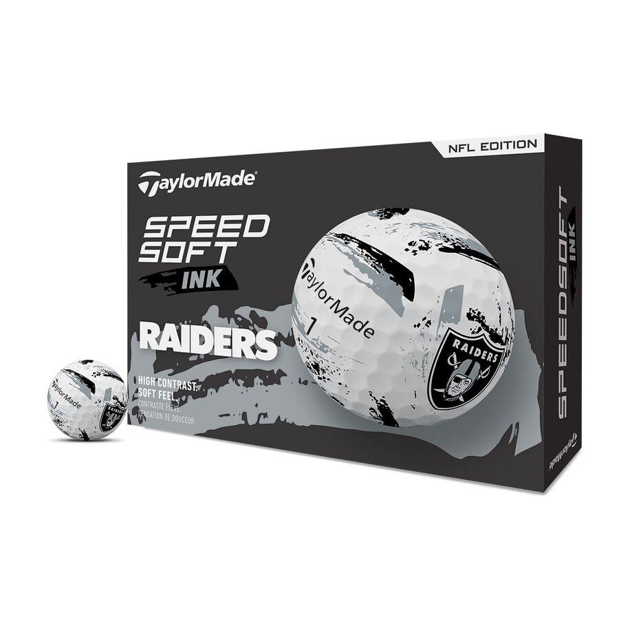 TaylorMade Speed Soft Ink NFL Las Vegas Raiders Golf Balls