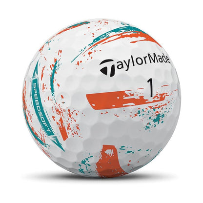 TaylorMade Speed Soft Ink NFL Dolphins Golf Balls - The Golf Guys Online