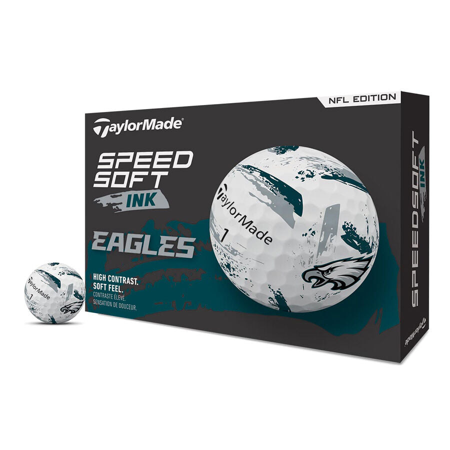 TaylorMade Speed Soft Ink NFL Eagles Golf Balls - The Golf Guys Online