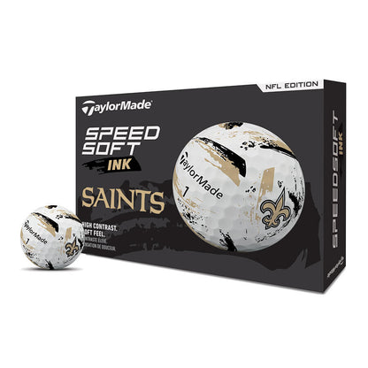 TaylorMade Speed Soft Ink NFL New Orleans Saints Golf Balls