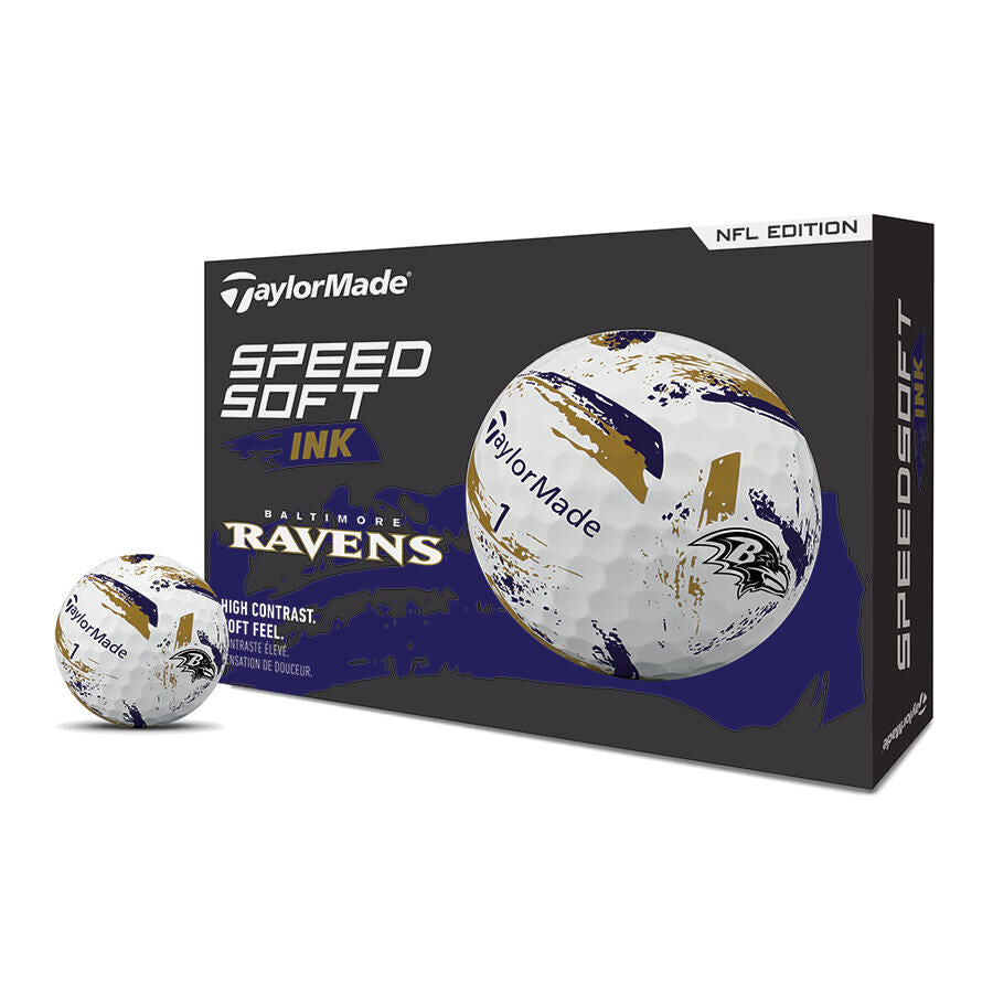 TaylorMade Speed Soft Ink NFL Baltimore Ravens Golf Balls