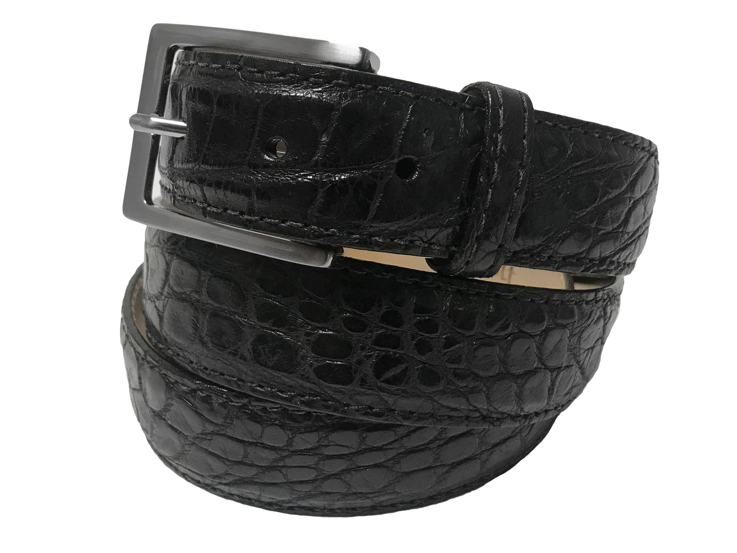 Alligator Skin Matte Belt Black - The Golf Guys Online