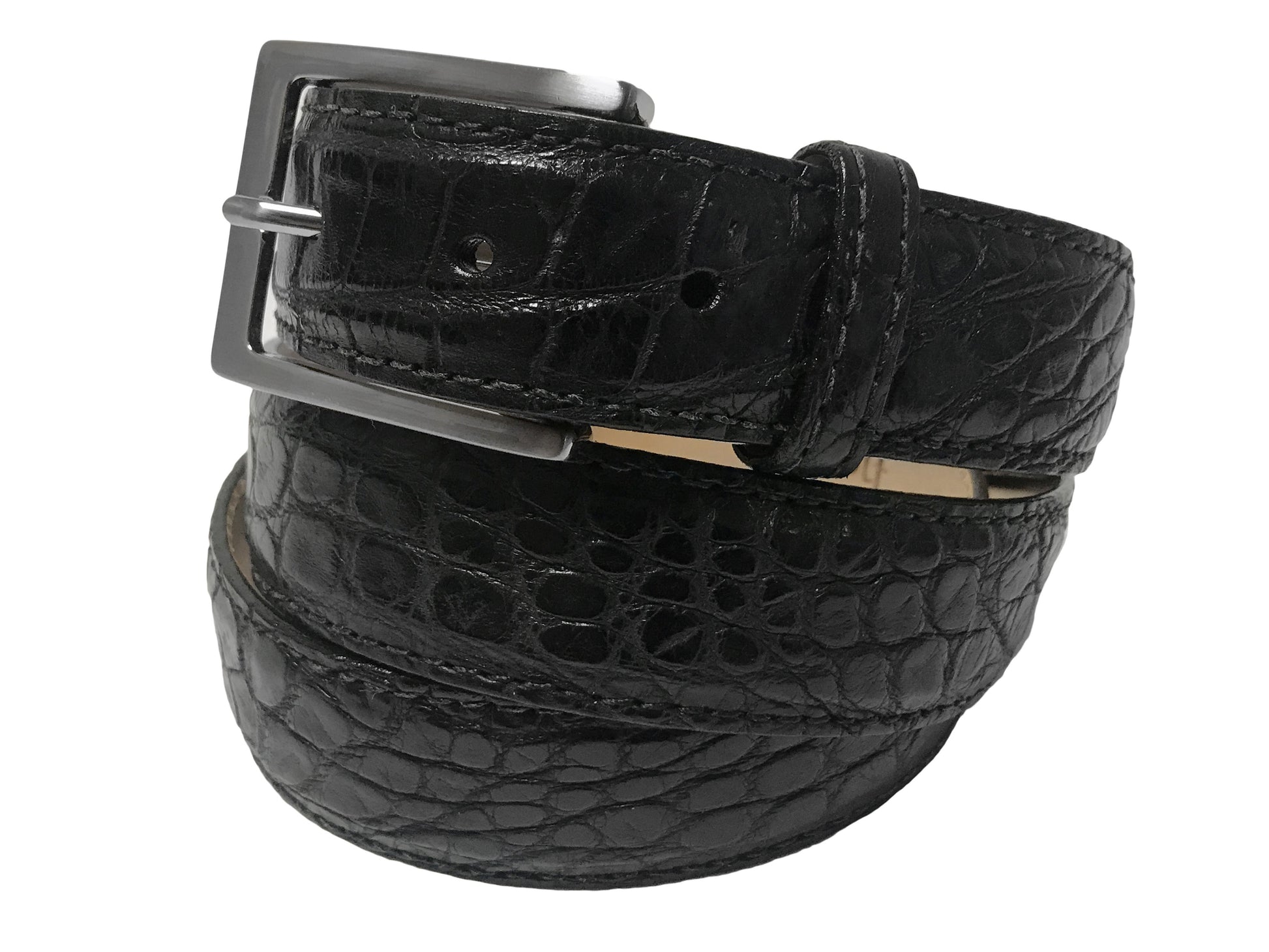 Alligator Skin Matte Belt Black - The Golf Guys Online
