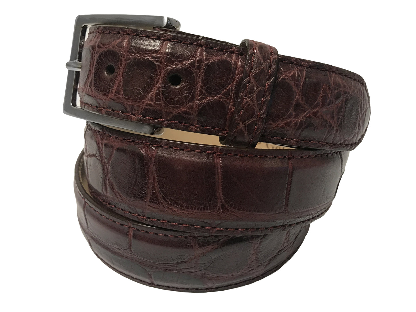 Alligator Skin Matte Belt Burgundy - The Golf Guys Online