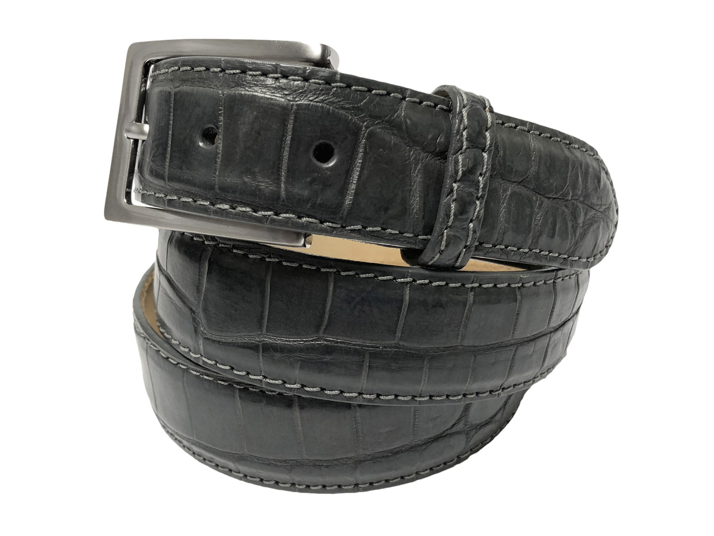 Alligator Skin Matte Belt Dark Gray - The Golf Guys Online