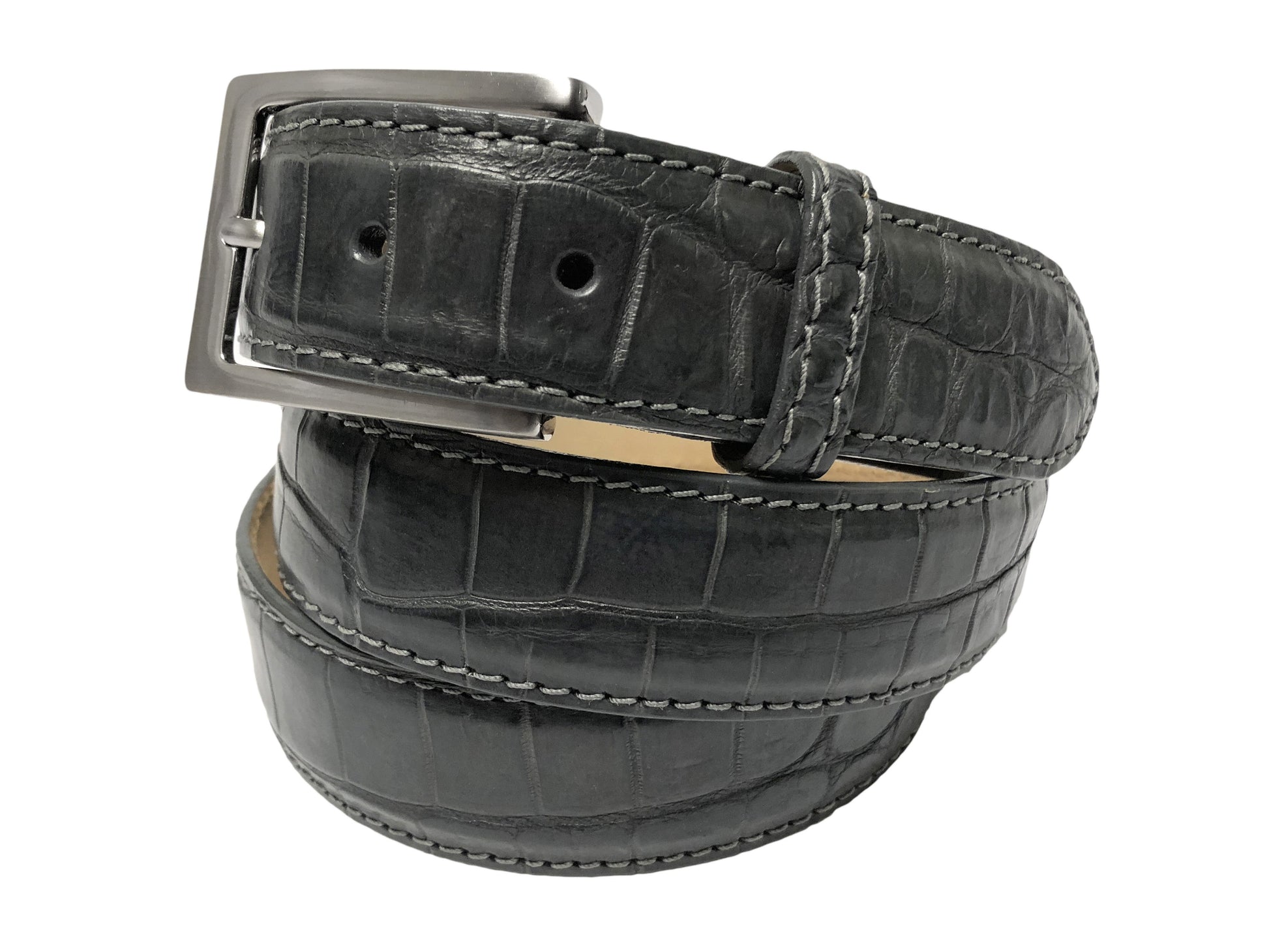Alligator Skin Matte Belt Dark Gray - The Golf Guys Online