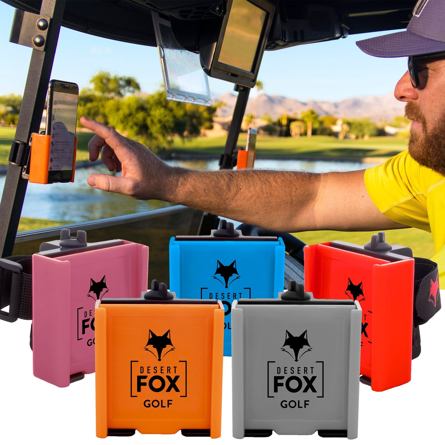 Desert Fox Black Phone Caddy - The Golf Guys Online