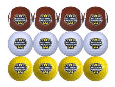 Michigan Wolverines National Champions Tri-Color Golf Balls