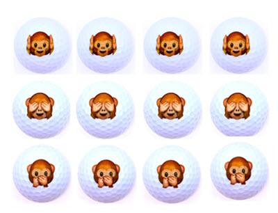 3 Funny Monkeys Golf Balls