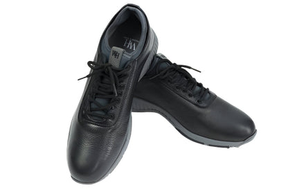 W&H Ace - Deerskin Men's Golf Shoes in All Black