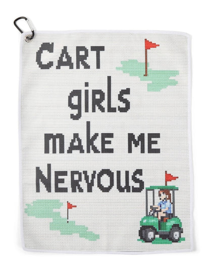 Cart Girls Make Me Nervous Golf Towel - The Golf Guys Online