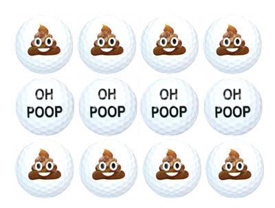 Oh Poop Emoji Funny Golf Balls - New Novelty