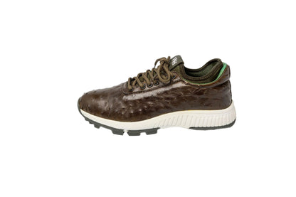 W&H Eagle - Ostrich Skin Men's Golf Shoes in Olive
