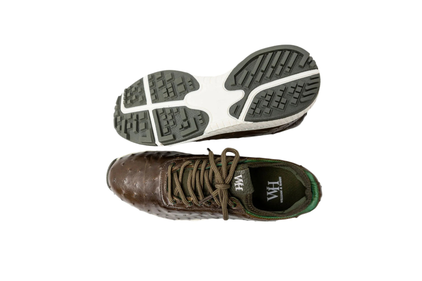 W&H Eagle - Ostrich Skin Women's Golf Shoes in Olive