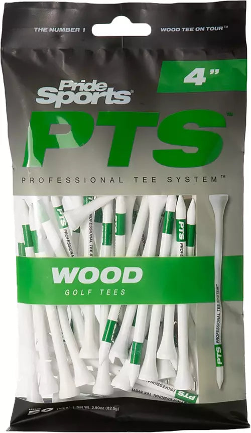 Pride Sports 4" PTS Pro Length Max - 50 Count White/Green Tees - The Golf Guys Online