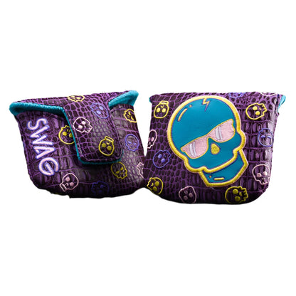 Swag Golf - Pastel Purple Skull Mallet Putter Headcover *opened, no bag* - The Golf Guys Online