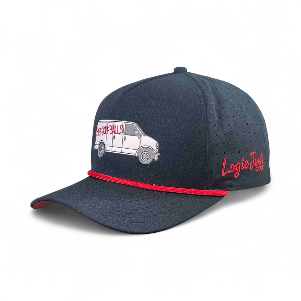 Free Golf Balls Van Golf Hat | Snapback Cap | Built-in Magnetic Ball Marker Holder + Marker Included | Free Golf Balls Van | Adjustable Black