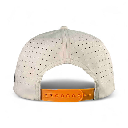 Breakfast Ball Golf Hat | Snapback Cap | Built-in Magnetic Ball Marker Holder + Marker Included | Breakfast Ball | Adjustable | Mulligan Tan
