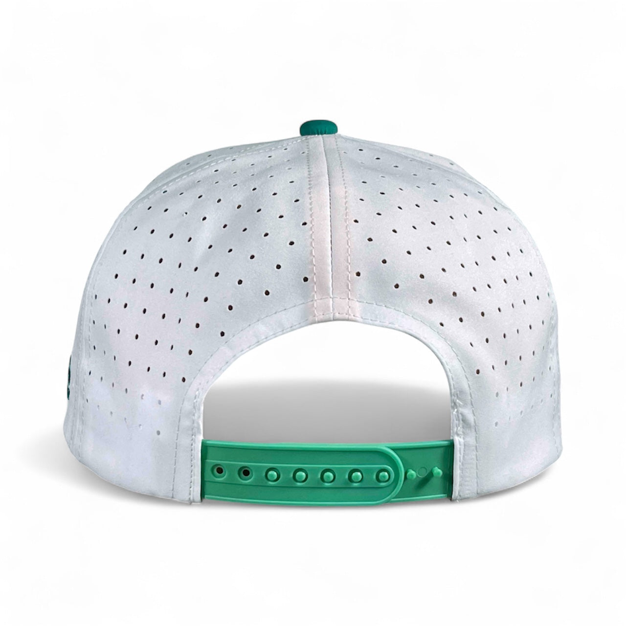 Dumpster Fire Golf Hat | Snapback Cap | Built-in Magnetic Ball Marker Holder + Marker Included | Adjustable | Trash Waste White, Teal