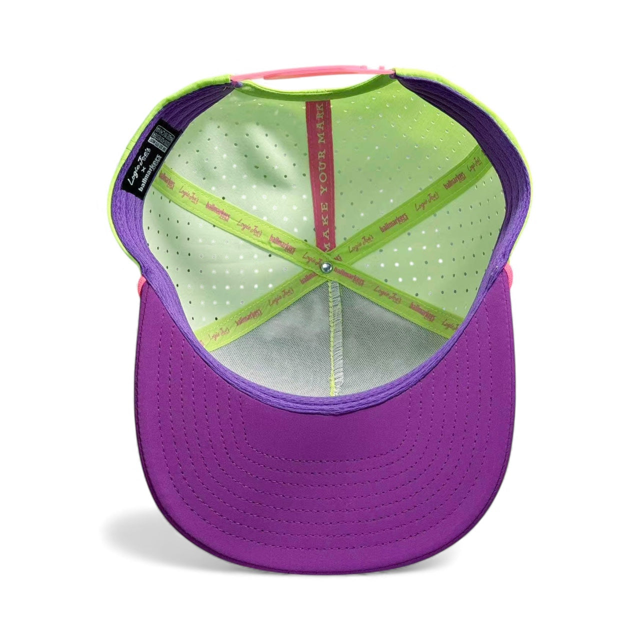 I'd Hit That Piñata Golf Hat | Snapback Cap | Built-in Magnetic Ball Marker Holder + Marker Included | Adjustable | Llama Multicolor