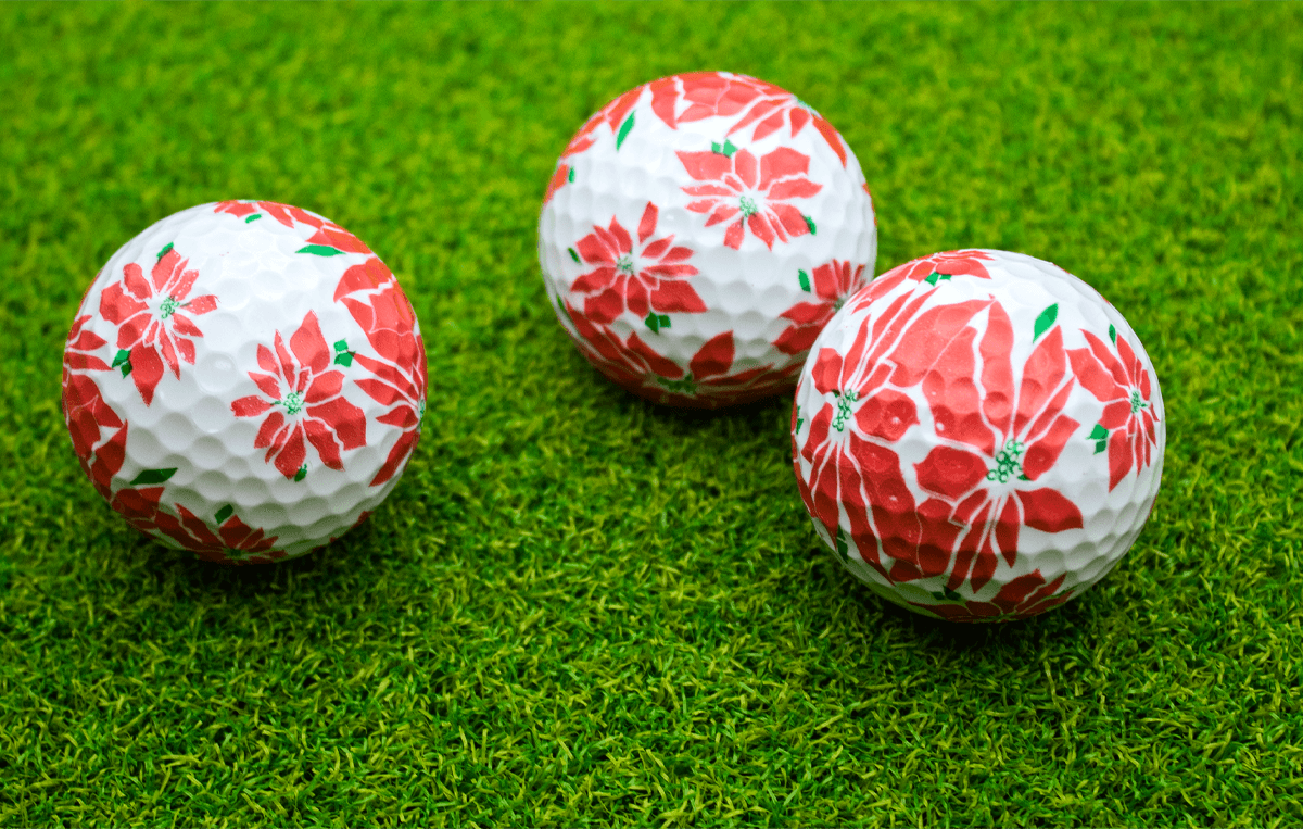 New Novelty Poinsettia Golf Balls