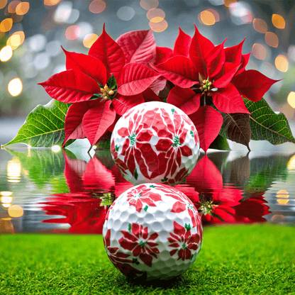 New Novelty Poinsettia Golf Balls