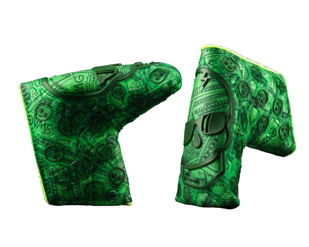 Limited Swag Golf - Dollar Bills Skull TPU Blade Putter Headcover *opened, no bag*