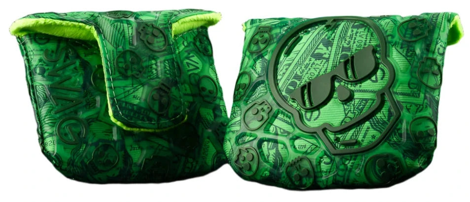 Swag Golf - Dollar Bills Skull TPU Mallet Putter Headcover *opened, no bag* - The Golf Guys Online