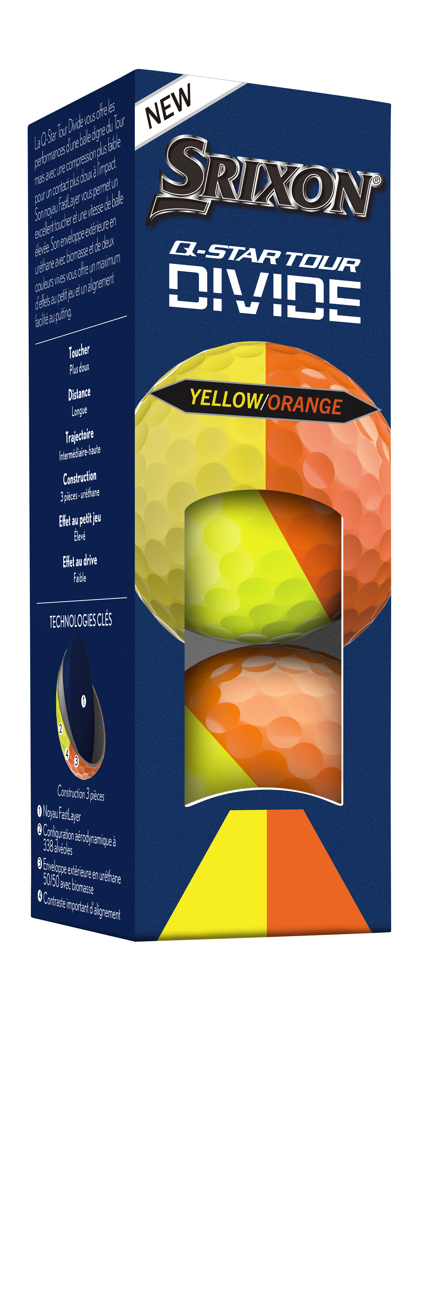 Srixon Q-Star Tour 6 Divide 2026 Yellow/Orange Golf Balls