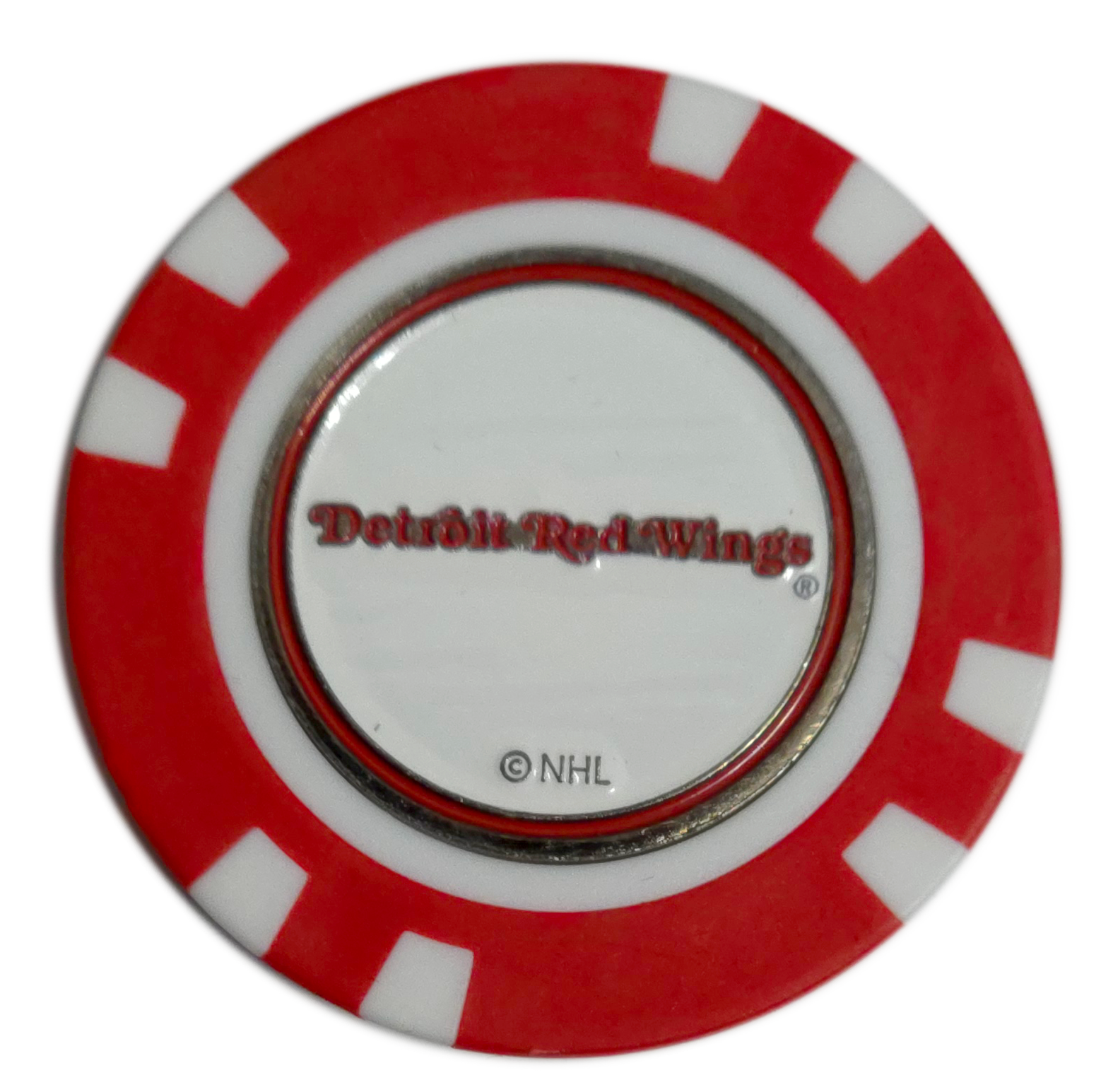 Officially Licensed Detroit Red Wings Poker Chip Golf Ball Marker