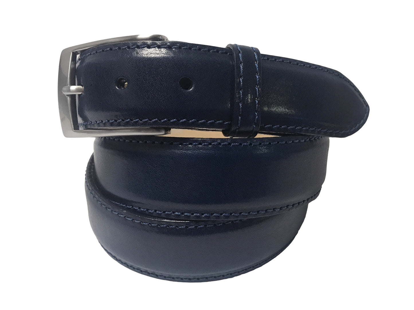 Calf Skin Solid Belt Navy - The Golf Guys Online