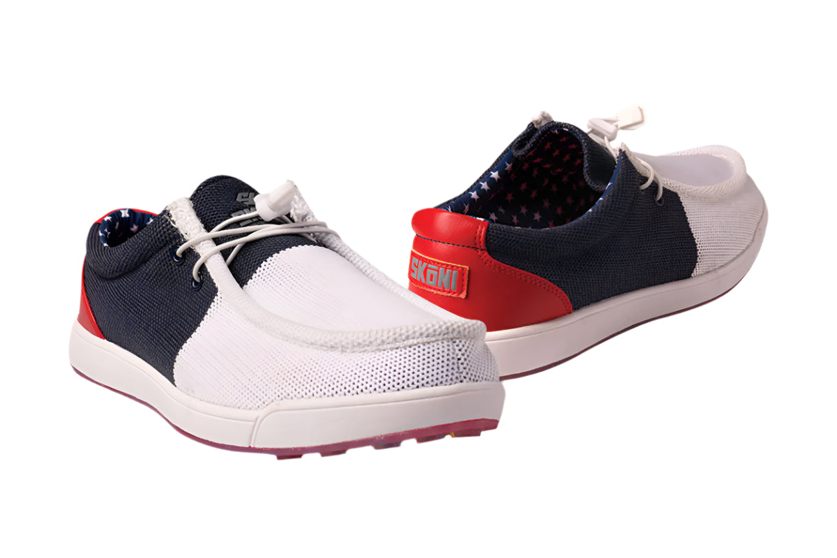 SKŌNI Women's Golf Shoe - Red/White/Blue - The Golf Guys Online
