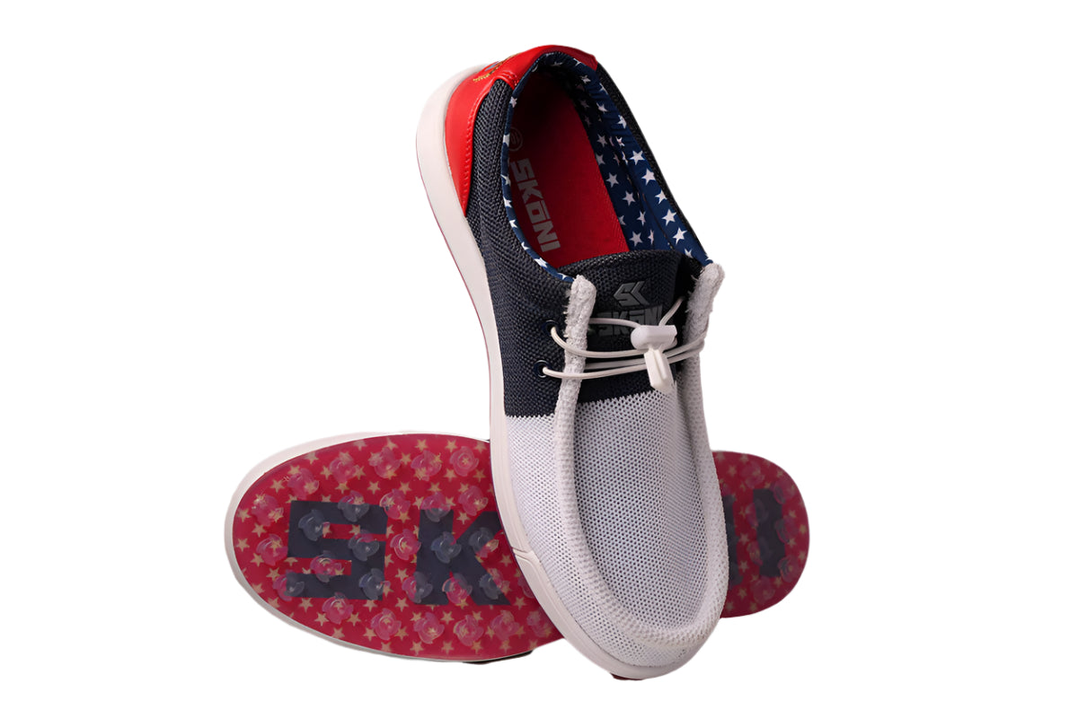 SKŌNI Women's Golf Shoe - Red/White/Blue - The Golf Guys Online