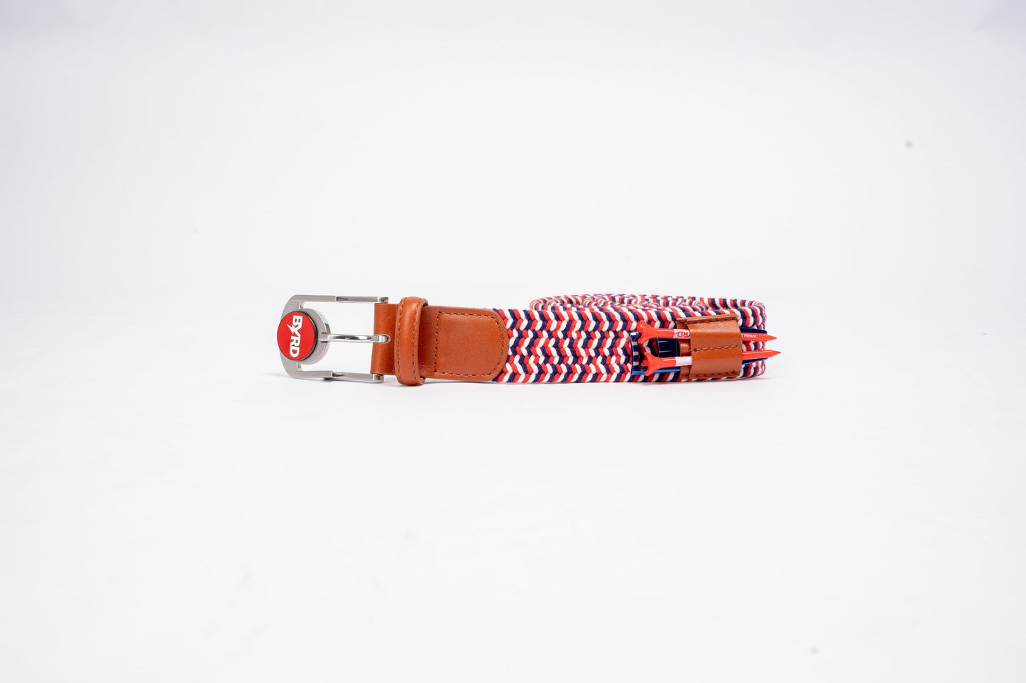THE BRAIDED BYRD GOLF BELT - Red & White Bluebyrd - The Golf Guys Online