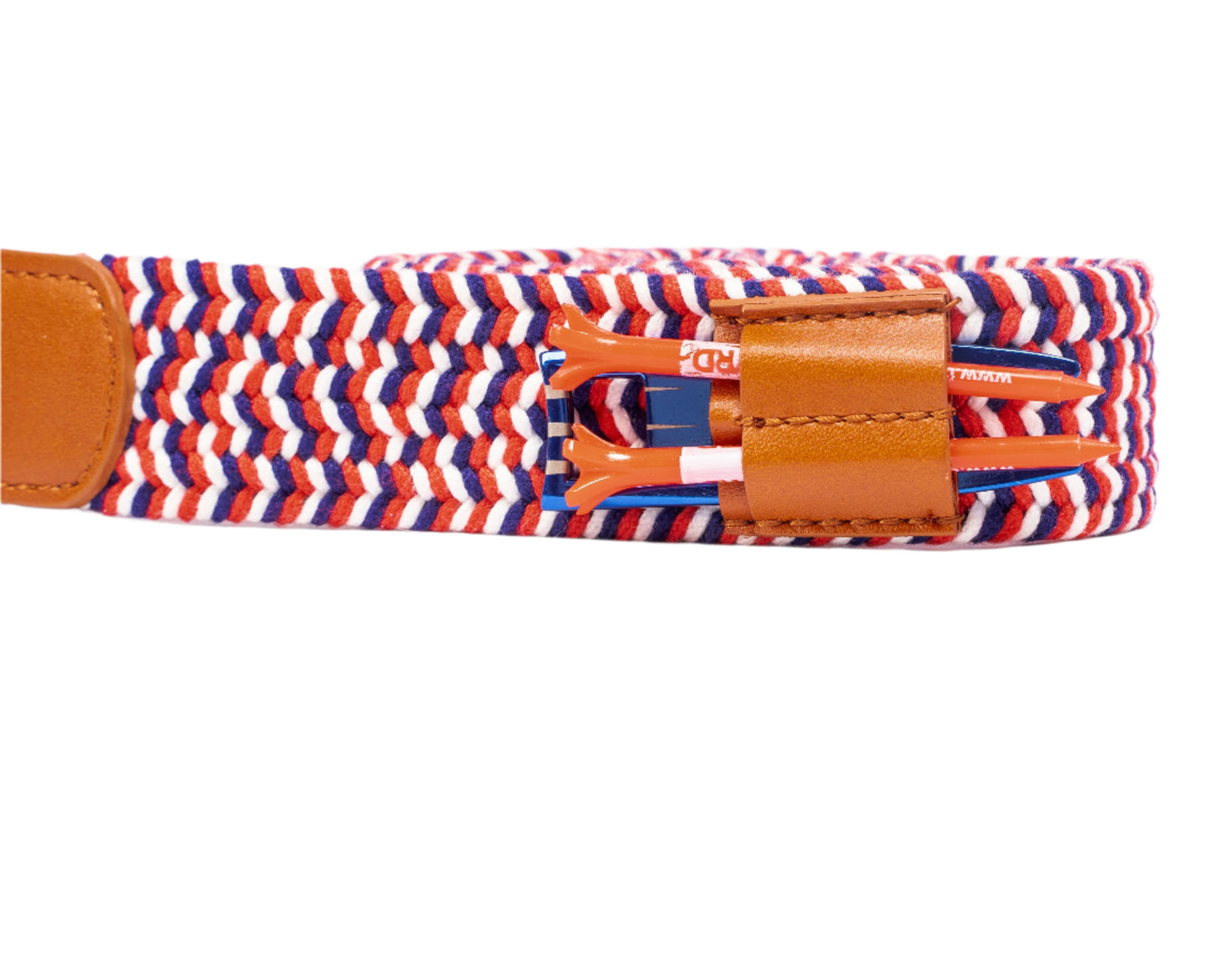 THE BRAIDED BYRD GOLF BELT - Red & White Bluebyrd - The Golf Guys Online