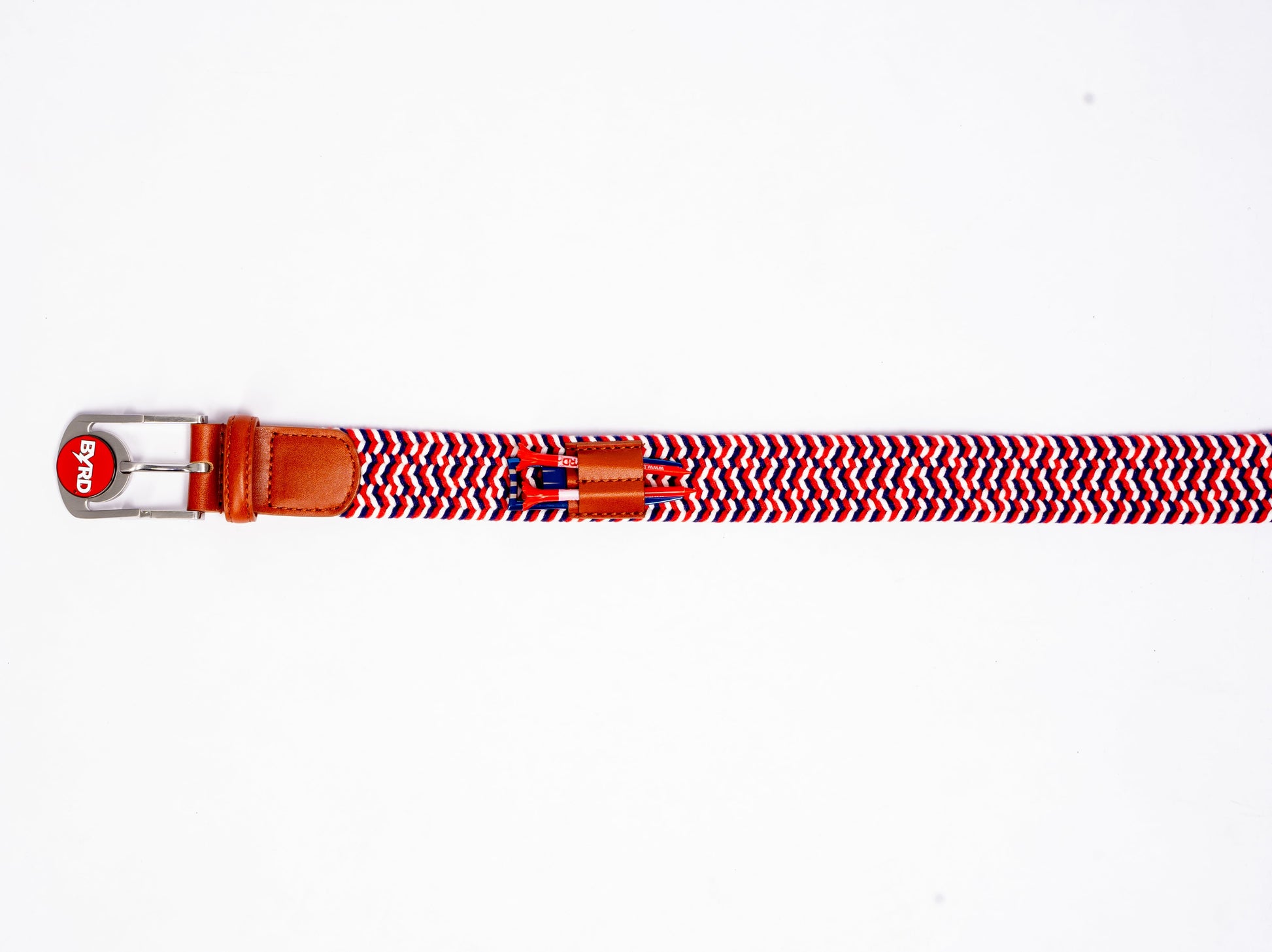 THE BRAIDED BYRD GOLF BELT - Red & White Bluebyrd - The Golf Guys Online