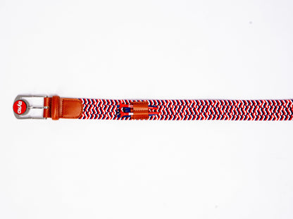 THE BRAIDED BYRD GOLF BELT - Red & White Bluebyrd - The Golf Guys Online