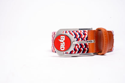 THE BRAIDED BYRD GOLF BELT - Red & White Bluebyrd - The Golf Guys Online