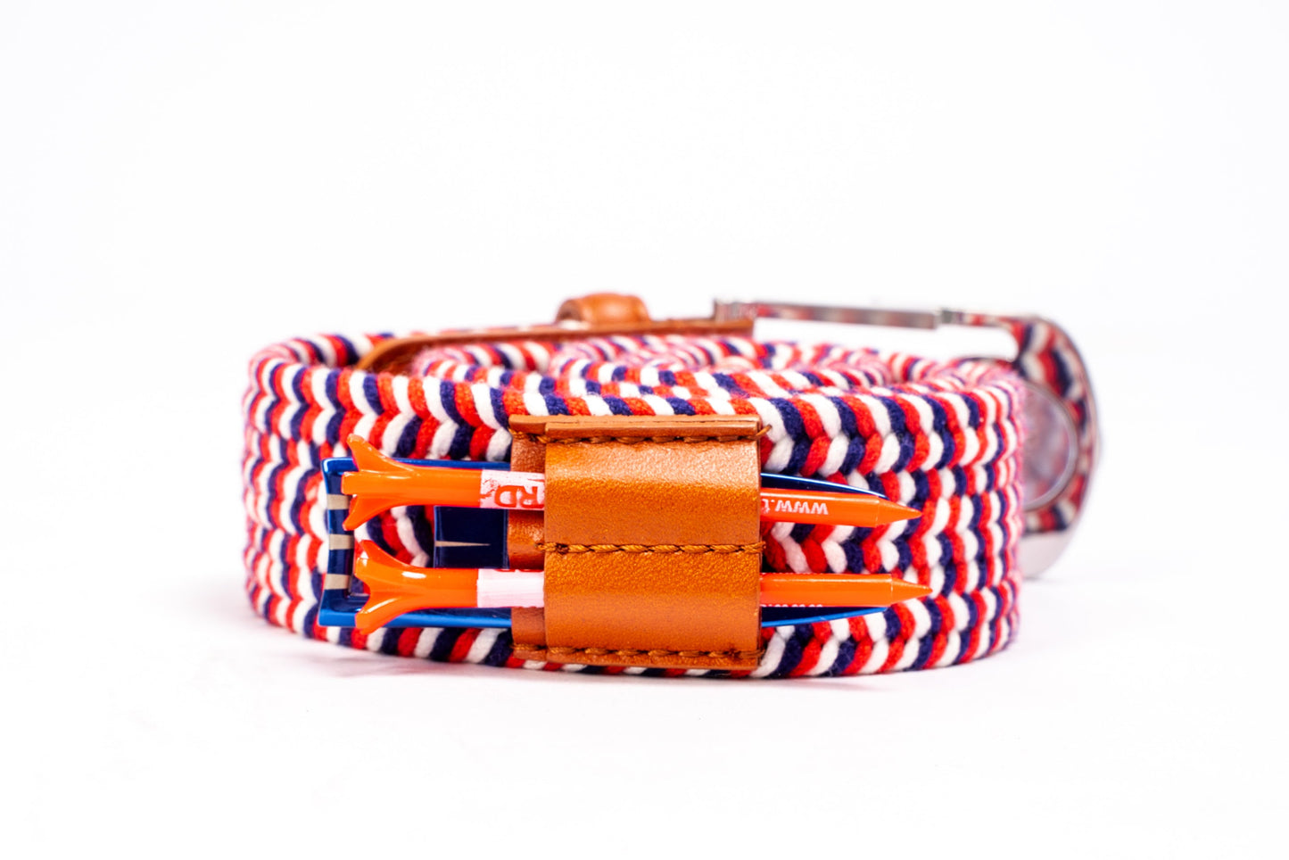 THE BRAIDED BYRD GOLF BELT - Red & White Bluebyrd - The Golf Guys Online