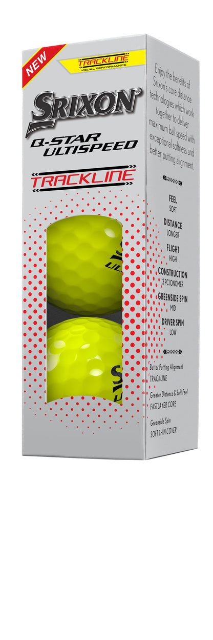Srixon 2026 Q-Star Ultispeed TrackLine Yellow Golf Balls