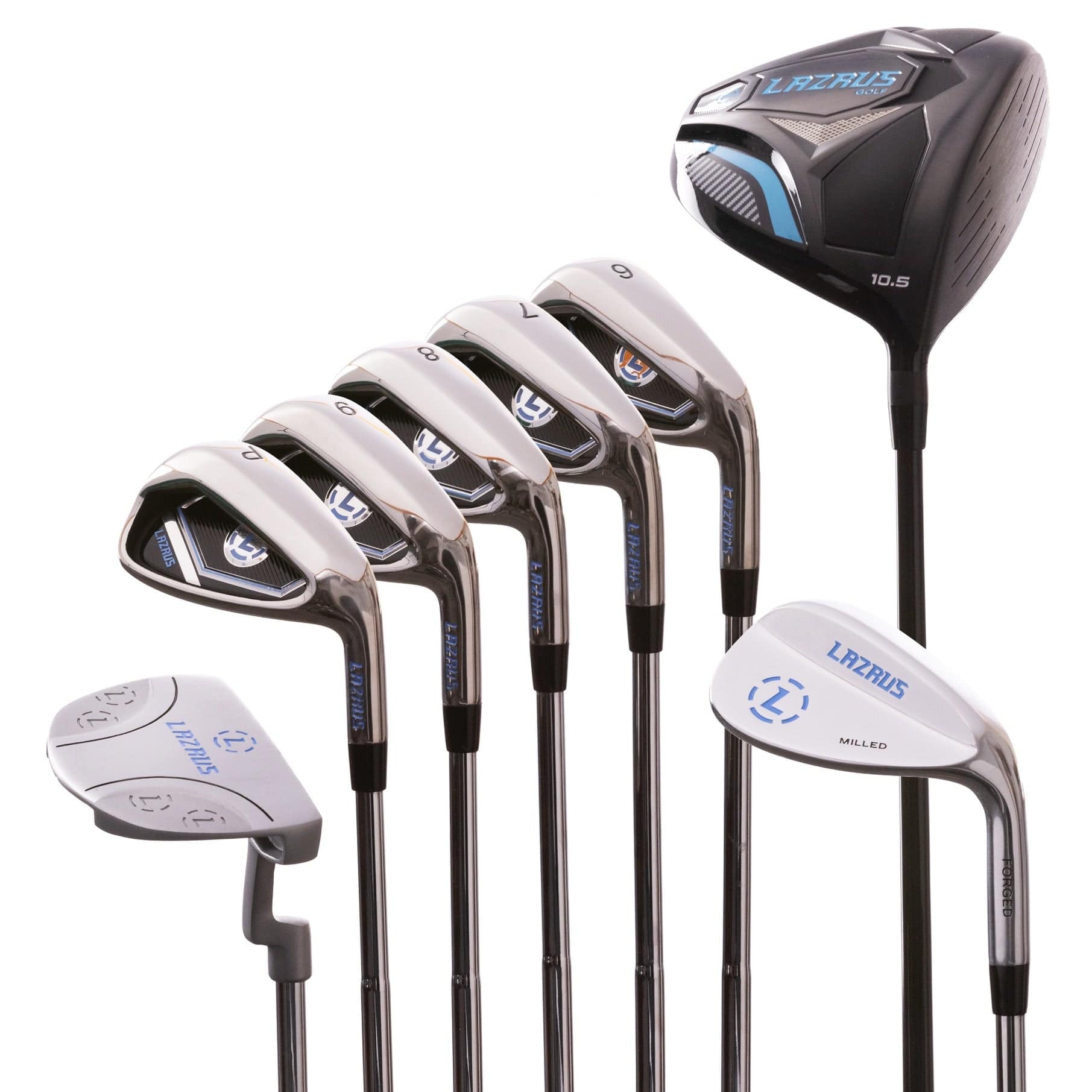 Lazrus Golf 8 pc Set - Driver, 6-PW Irons, 56° Wedge, Putter - The Golf Guys Online