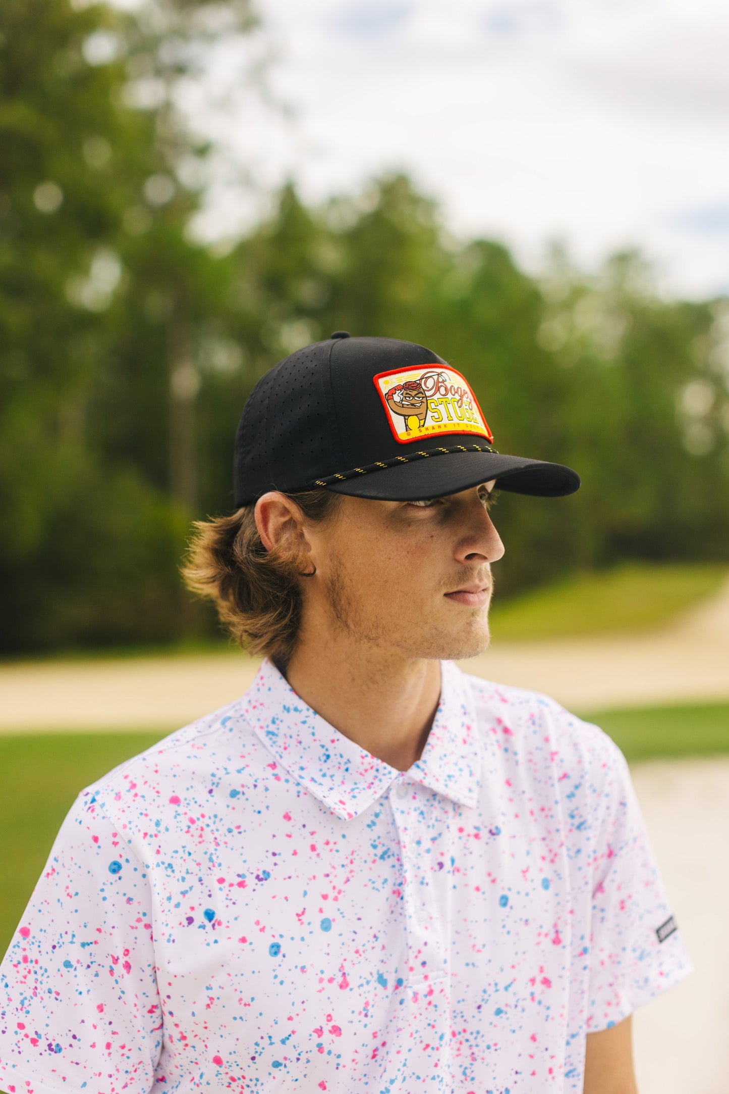 Paint Splatter Polo White - The Golf Guys Online