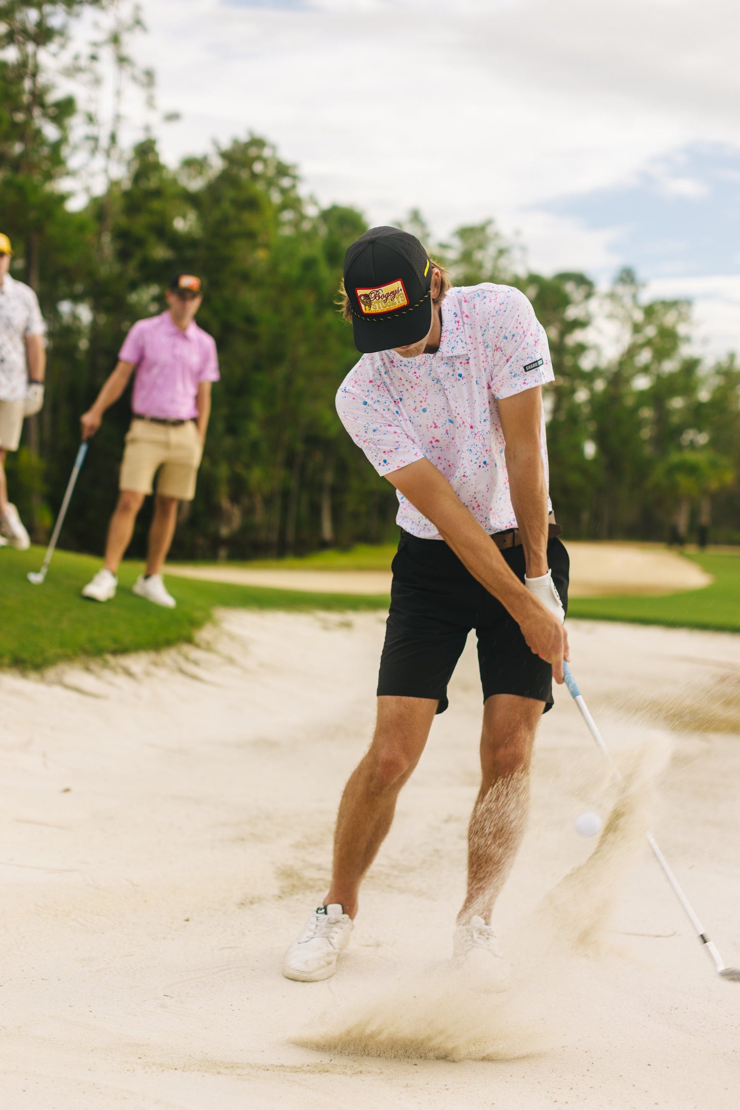 Paint Splatter Polo White - The Golf Guys Online