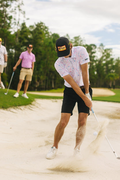 Paint Splatter Polo White - The Golf Guys Online