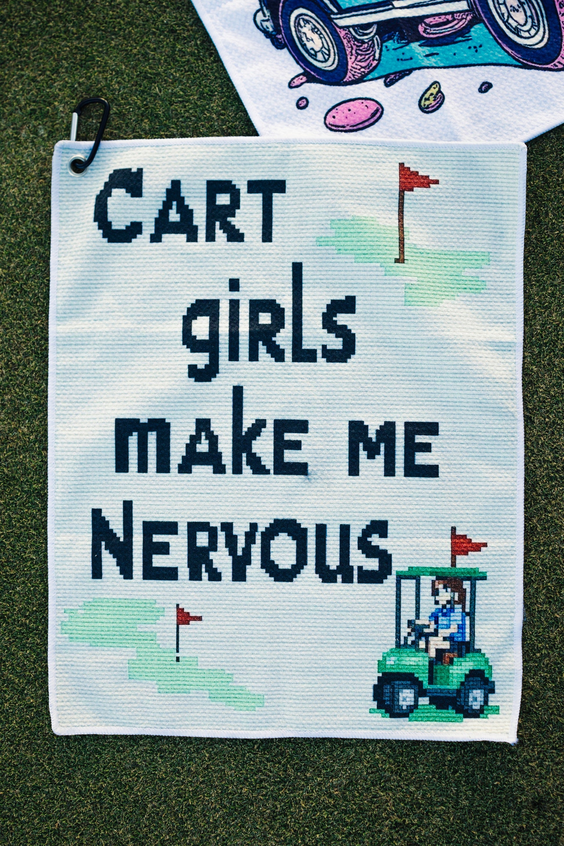 Cart Girls Make Me Nervous Golf Towel - The Golf Guys Online