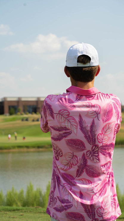 Pink Floral Polo - The Golf Guys Online