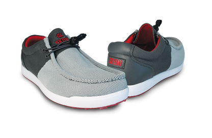 SKŌNI Men's Golf Shoe Waterproof- Grey/Red - The Golf Guys Online