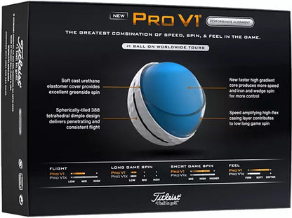 Titleist 2025 Pro V1 Performance Alignment Black Line White Golf Balls